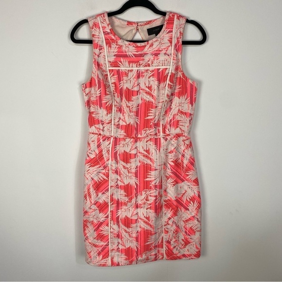 J.Crew Neon Pink & Ivory Cotton Blend Open Back Mini Dress Barbie - Picture 1 of 3